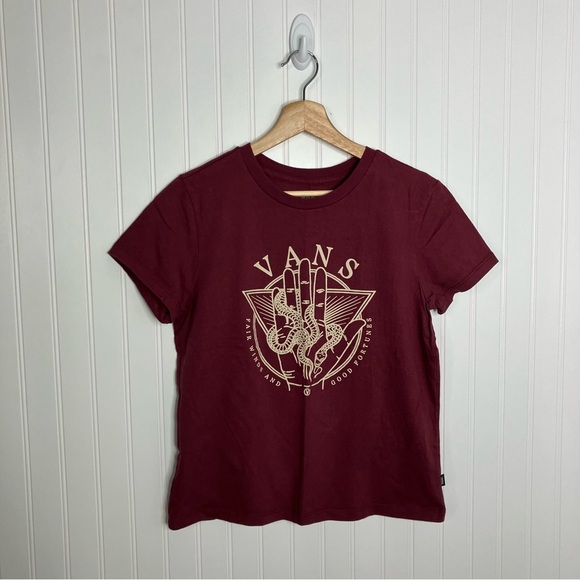 VANS tee Medium Women Shirt Sleeve Hamsa Boho Casual Summer - Picture 1 of 4
